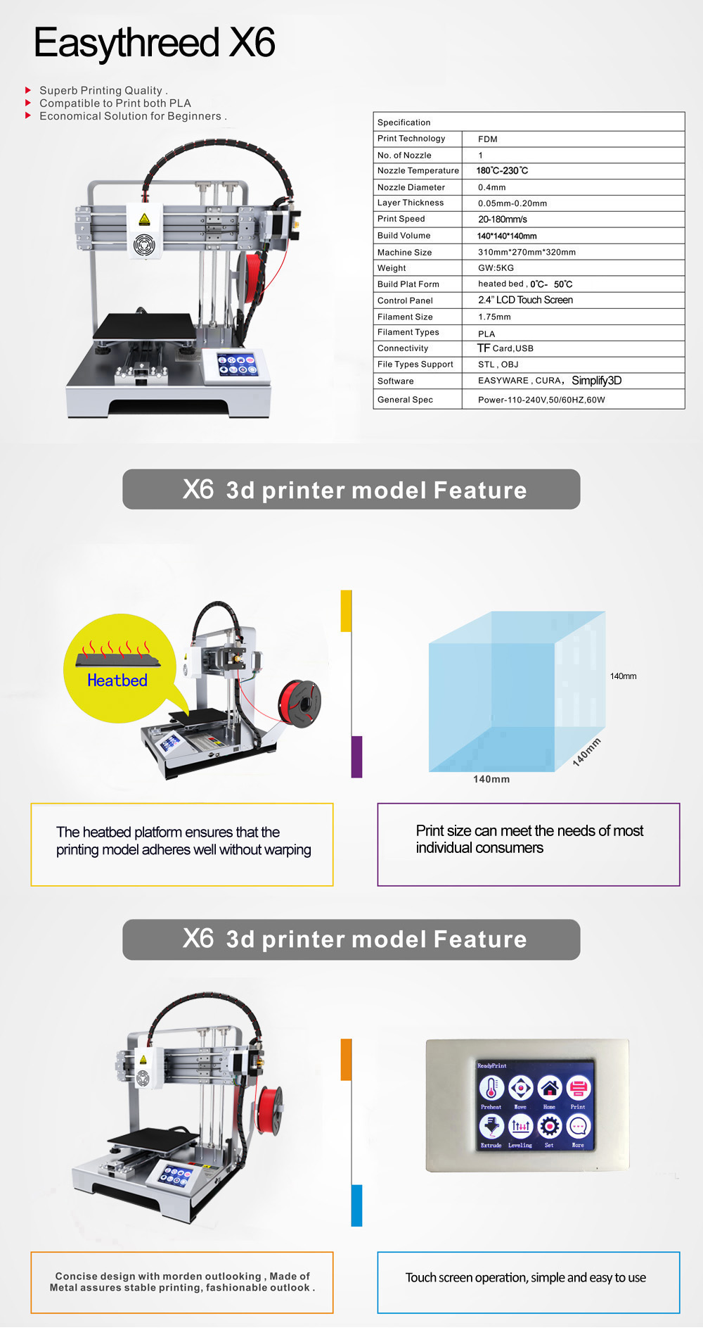 Easythreed X6 Metal Frame Precision Portable 3D Printer  (1).jpg