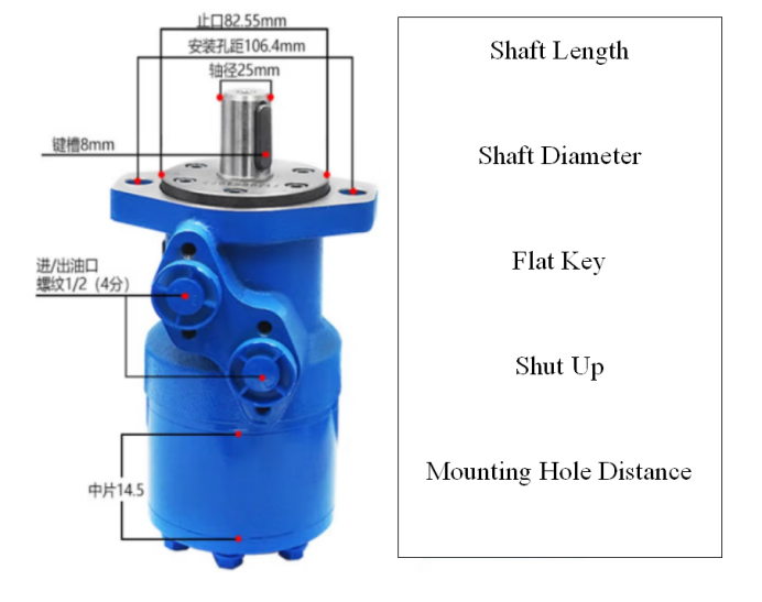 Hydraulic motor dimensions