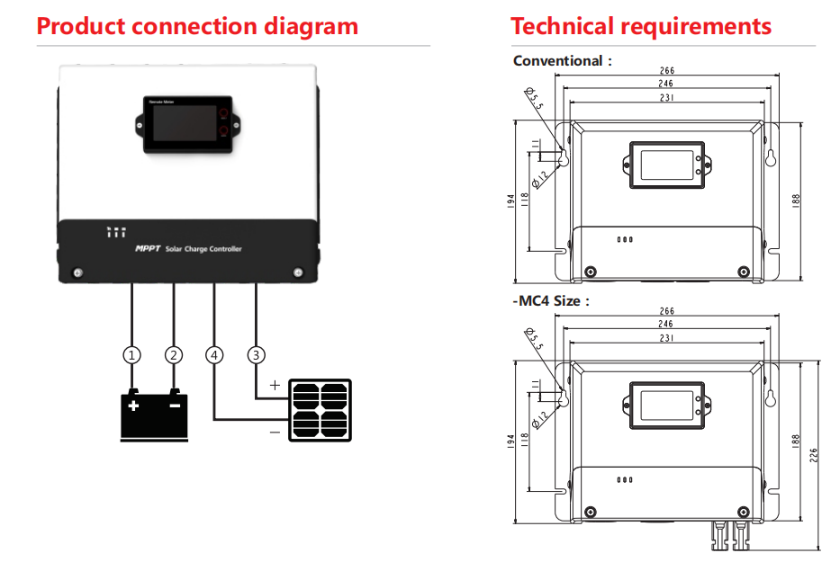 MPPT Solar Charge Controller MC4860N15/MC4870N15/MC4860N25/MC4870N25